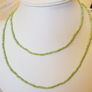 Handmade Pale Green Seed Bead Necklace